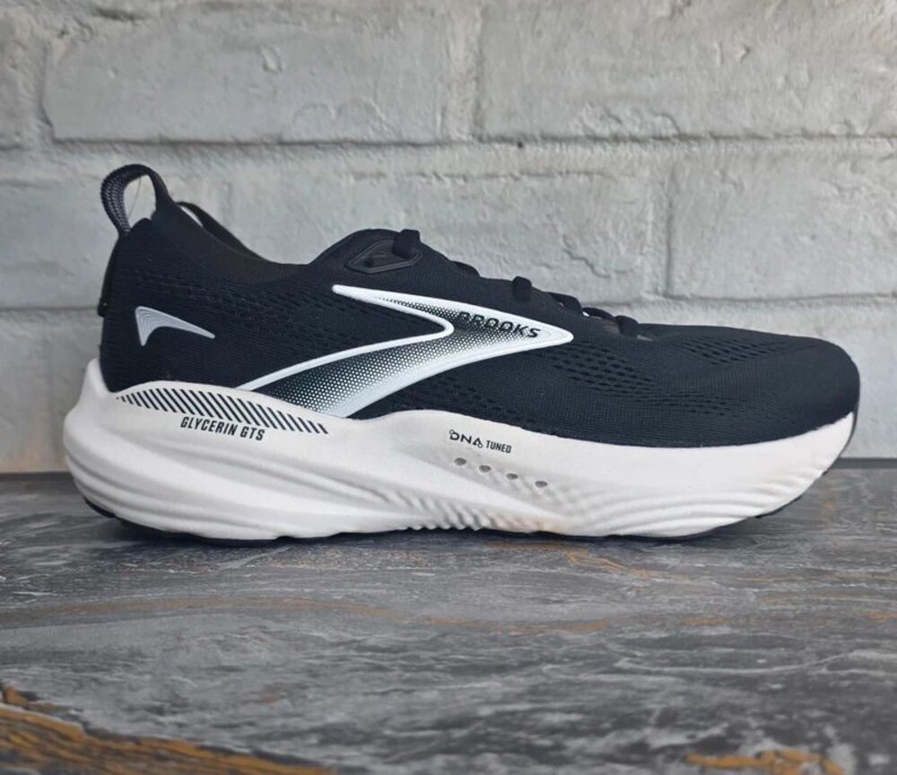 Brooks Glycerin GTS 22 Black Grey White Women's SZ 11 Wide D (Men's 9.5 Regular)